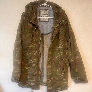 Alcott Camo Utility Jacket in Green and Brown